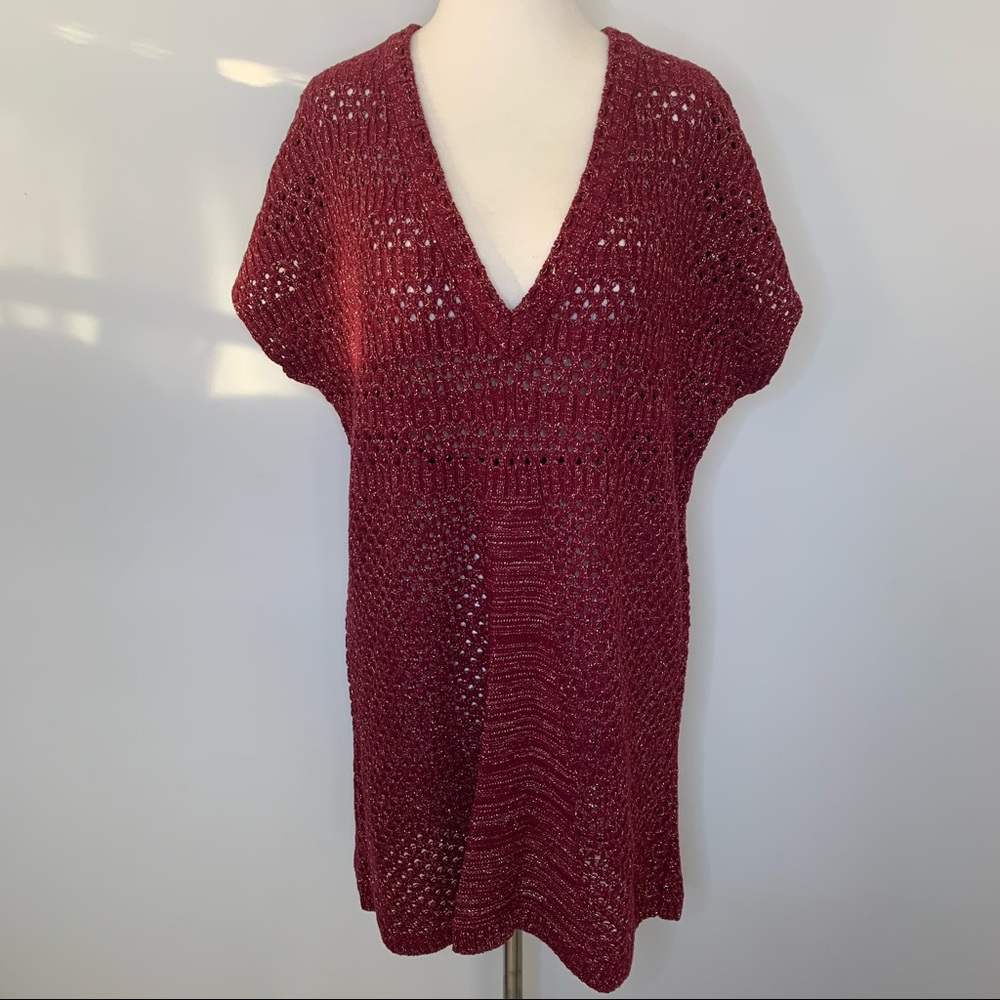 Cato Shimmer Knit Open Knit Sweater